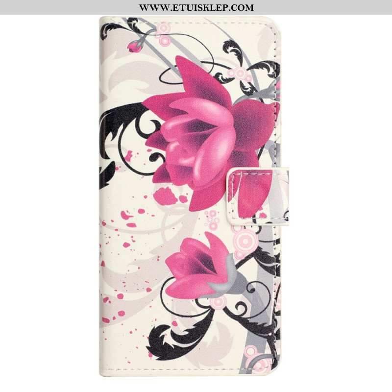 Etui Folio do iPhone 14 Pro Tropikalne Kwiaty